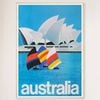 Galrie Sydney Harbour Vintage Travel Poster Retro Australian Wall Art Print Home Décor, Wood Frame, 50 x 70cm (20 x 28inch)