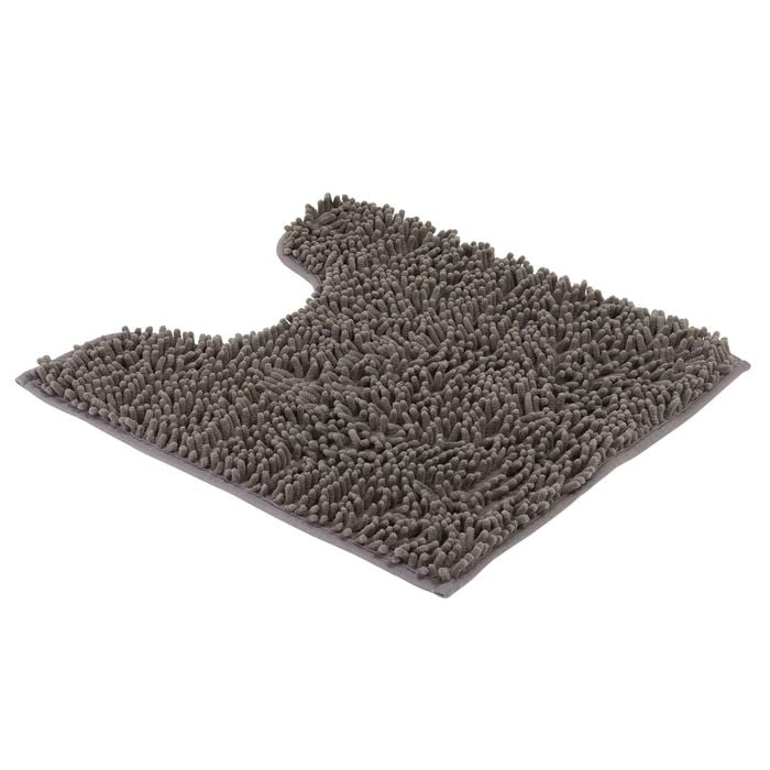 Barelli 50 x 50cm Chenille Grey Non-Slip Pedestal Bath Mat