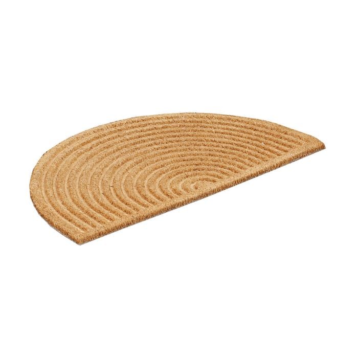 Axton 750 x 450mm Natural Coir Debossed Semi Circle Ribbed Matt