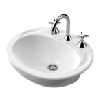 Caroma Concorde Semi Recessed Vanity Basin with 3 Tap Holes