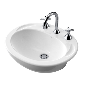 Caroma Concorde Semi Recessed Vanity Basin with 3 Tap Holes