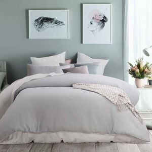 Accessorize Bedroom Collection Single Silver Waffle Polyester Quilt Cover Set