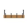 Mode Over Door 4 Black Hooks On Bamboo Board