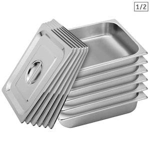 SOGA 6X 1/2 GN Pan 6.5cm With Lid – Stainless Steel