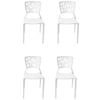 SK Designer Living | Pack of 4 | Replica Dondoli e Pocci Viento Stackable Indoor & Outdoor Dining Chair - White