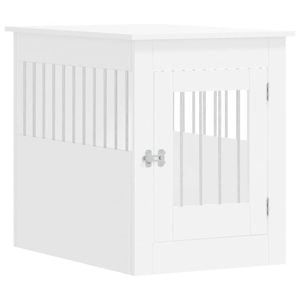 vidaXL Dog Crate Furniture Kennel Animal House Pet Cage White Engineered Wood