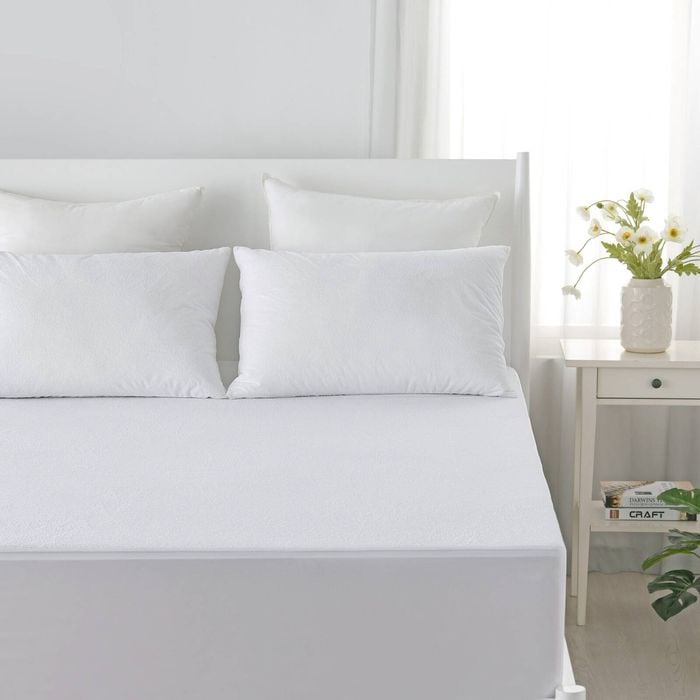 Dreamaker Cotton Terry Towelling Waterproof Mattress Protector - Long Single Bed