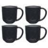 4pk Ecology Speckle Ebony 410ml Stoneware Straight Mug W/ Handle Round - Black