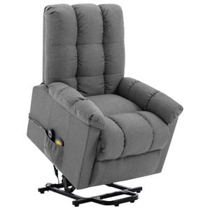 vidaXL Lift Chair Massage Chair Lift Recliner Chair Armchair Light Grey Fabric
