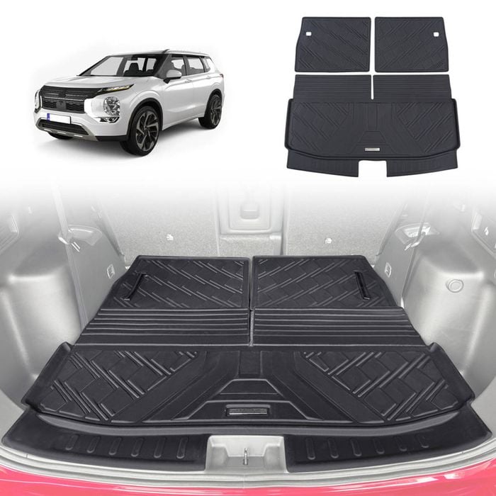 AUSGO Boot Liner for Mitsubishi Outlander 2021-Onwards 7 Seats 3-Piece Set Cargo Trunk Mat
