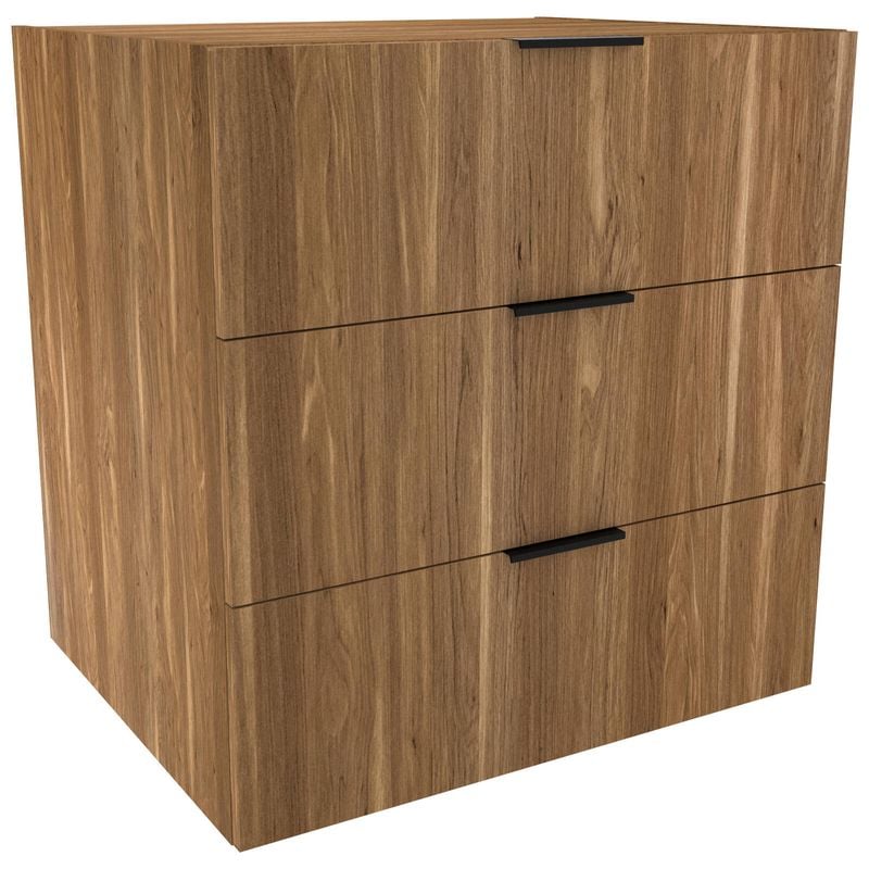 Lugna 768 x 750 x 580mm Cove 3 Drawer Ready to Assemble Unit