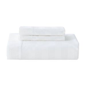Grosvenor House 500TC Hotel Stripe Quilt Duvet Cover Bed Set Queen White
