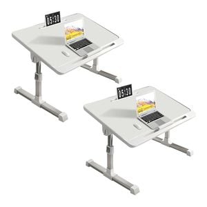 SOGA 2X 60x40cm White Small Foldable Laptop Bed Table