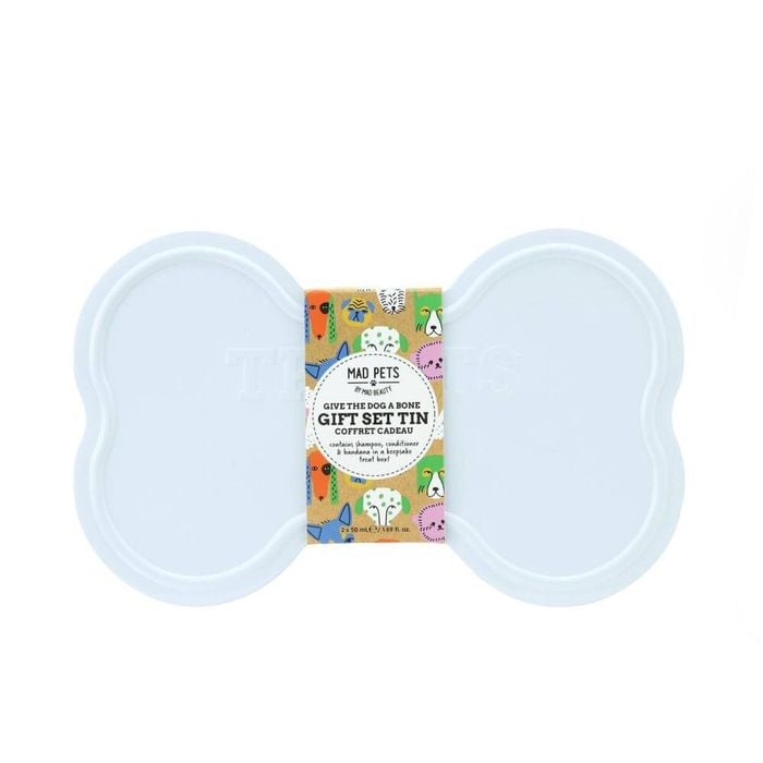 Mad Pets Dog Grooming Gift Set Bone Tin 100ml Oatmeal & Chamomile