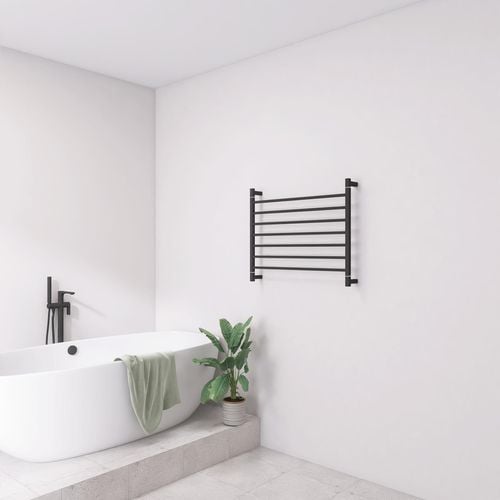 Bunnings heated towel rail black sale