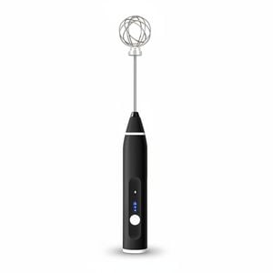 VIKUS Black Rechargeable Electric Milk Frother Handheld (3 Speeds)