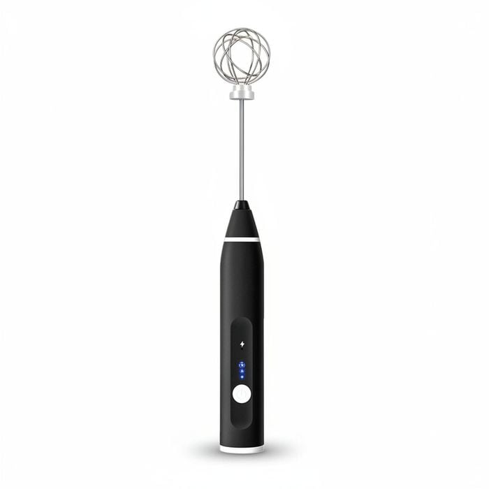 VIKUS Black Rechargeable Electric Milk Frother Handheld (3 Speeds)
