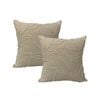 2pc Cloud Linen Riviera Cotton/poly 50cm Embroidered Cushion Set Sqr Ntrl