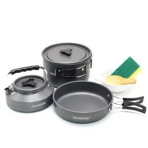 NNEOBA Portable Camping Cookware Set Outdoor Tableware Kit Black