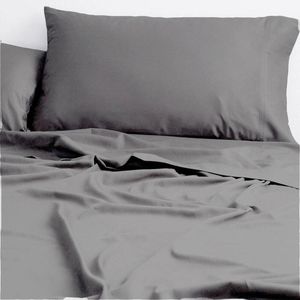 Cloud Linen King 250 Thread Count Organic Cotton Bedding Sheet Set Charcoal