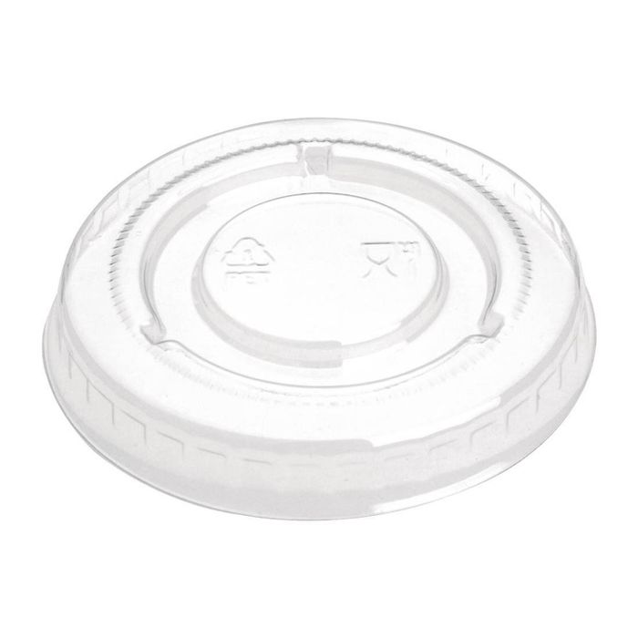 Fiesta PET Bagasse Cup Lids Recyclable Clear Stackable Takeaway Beverage Covers 8mm Pack of 1000