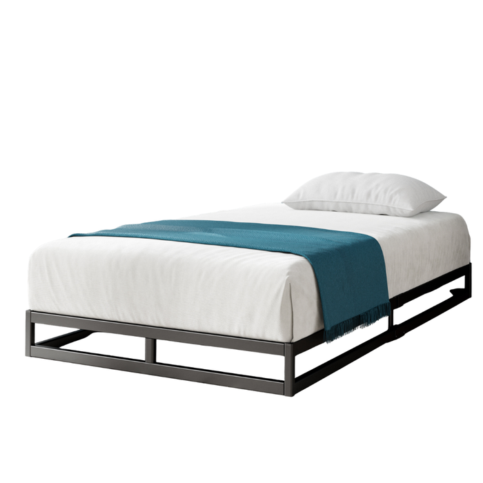 Zinus King Single Joseph Bed Frame Metal Bed Platform Base - 15cm High Black