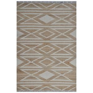 Natural Handwoven Jute Rug-Toulon 1133-Natural/Ivory-160x230cm