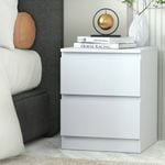 Artiss Pepe White 2 Drawer Bedside Table