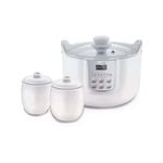 Joyoung 1.8L White Porclain Slow Cooker with 3 Ceramic Inner Containers
