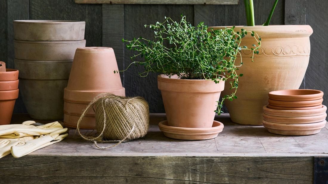 pots on a buffet table