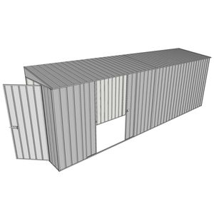 Build-A-Shed 1.2 x 6.0 x 2.0m Skillion Double Sliding Side Door Shed - Zinc