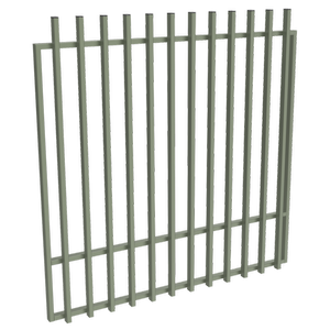 ProtectorAl 1201-1500W x 1500H Pale Eucalypt Aluminium Batten Garden Gate