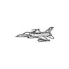 Ignite Laser Lockheed F-16C Fighting Falcon - Multirole Fighter Aircraft Silhouette Metal Wall Art Coated Black 47 inch - 120 cm