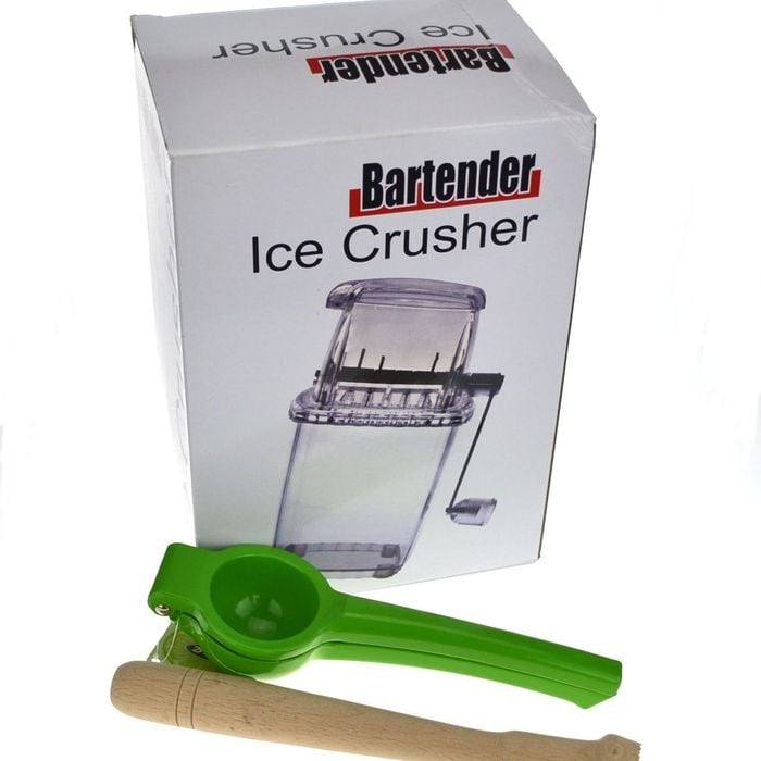 Bartender Summer Ice Pack - 1 Ice Crusher 1 Lime Squeezer 1 20cm Muddler