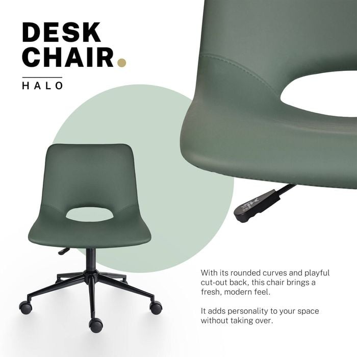 La Bella Green Set Office Desk Chair PU Leather Home Swivel