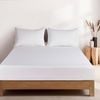 CleverPolly Vintage Washed Microfibre Fitted Sheet Set with Matching Pillowcases (White, King Single)