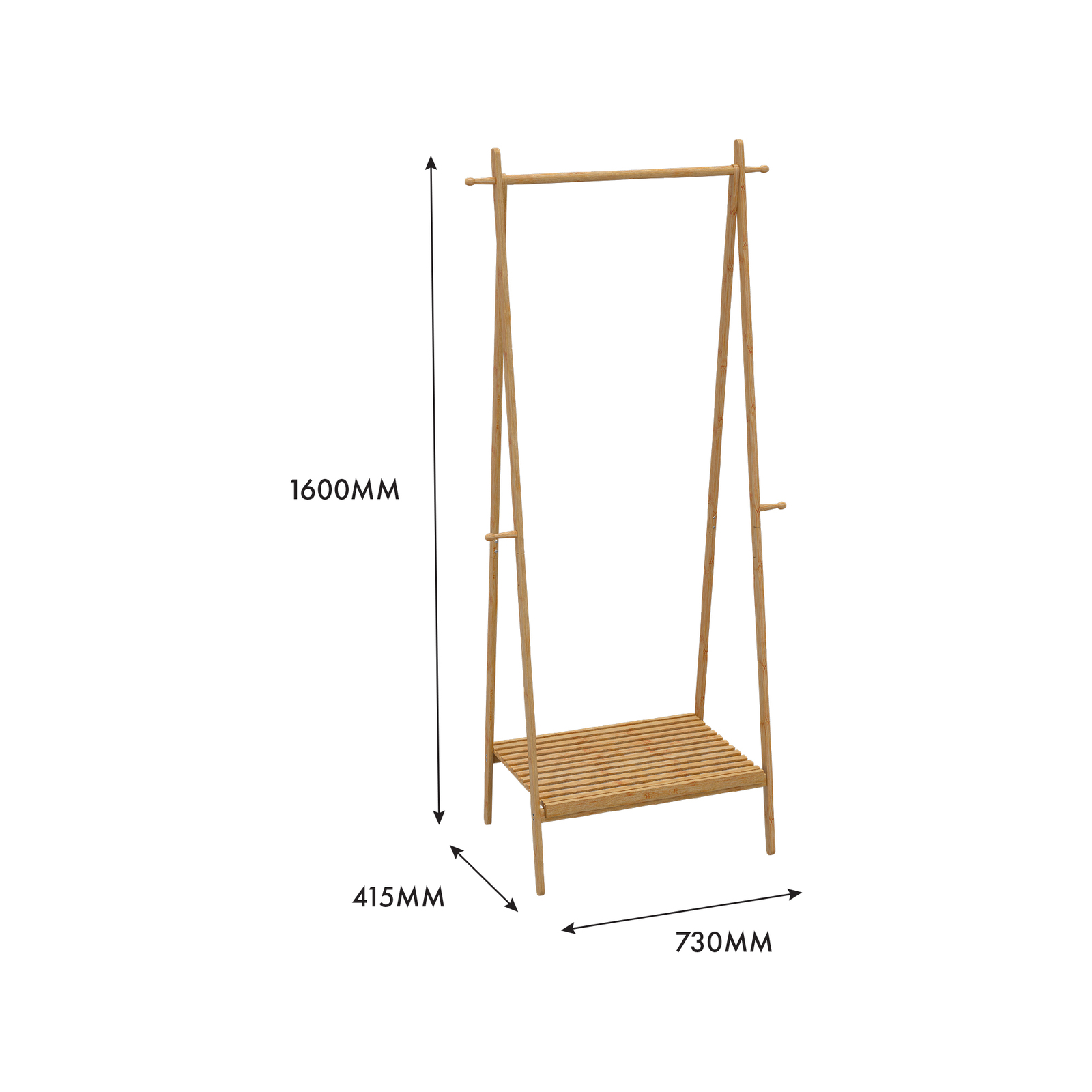 Flexi Storage Living 730 x 1600 x 415mm Bamboo Foldable Garment Rack Bunnings Australia