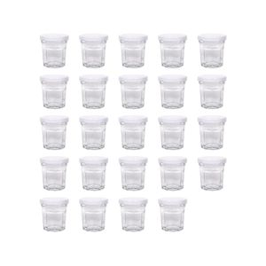 Argon Tableware Glass Jam Jars with White Lids - 30ml - Pack of 24