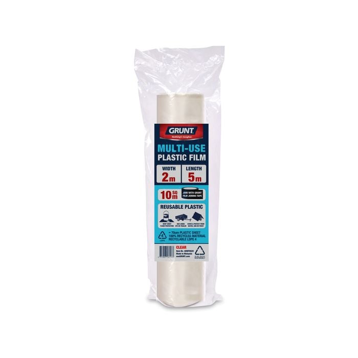 GRUNT 2m x 5m Clear 70um Multi Use Plastic Film