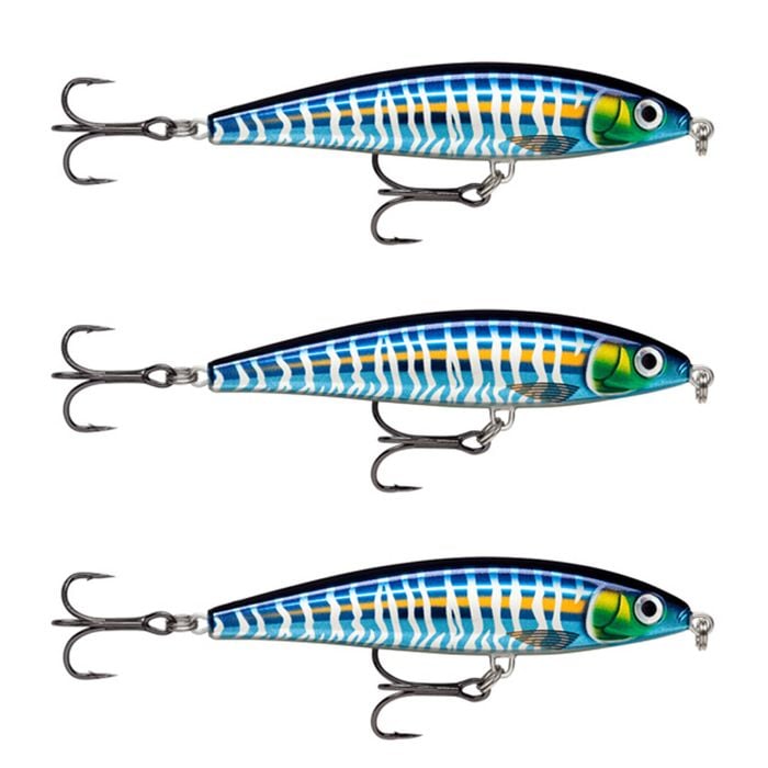 3x Rapala 10cm X Rap Magnum Prey Lipless Hard Body Fish Lures - HD Wahoo UV