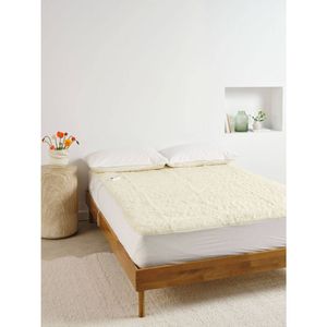 Linen House King Single Wool Long Electric Heating Bedroom Blanket Cream