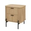Cosmoliving Fluted 2 Drawer Bedside Table