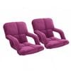 SOGA 2X Foldable Recliner Chair with Armrest Magenta