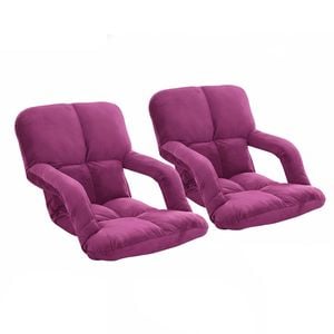 SOGA 2X Foldable Recliner Chair with Armrest Magenta