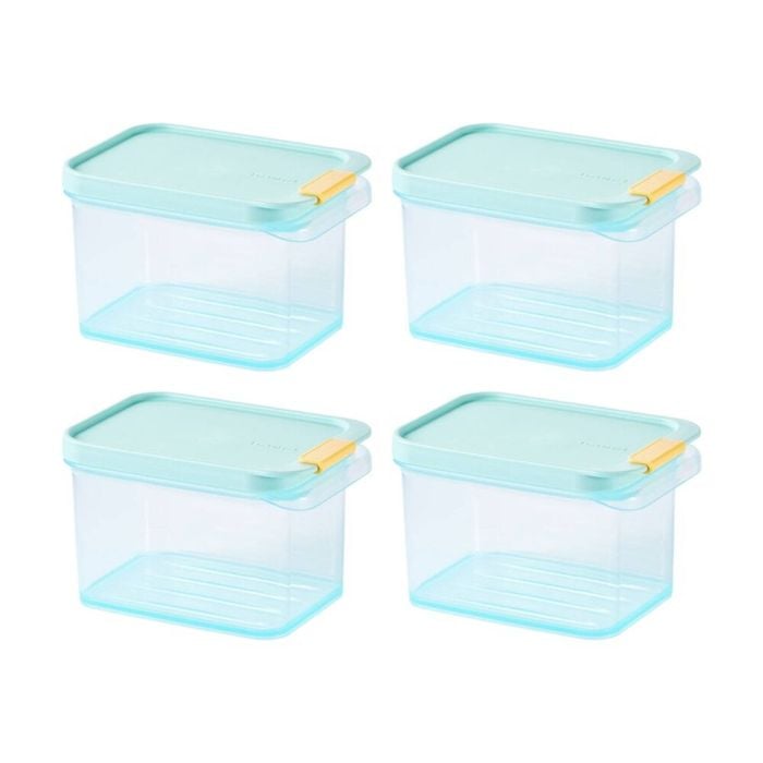 4PK LocknLock Freezer Fit Food Storage Container Microwave Safe 750ml Blue Lid