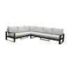 Furano 5 Seater Aluminium Outdoor Corner Lounge Gunmetal Grey