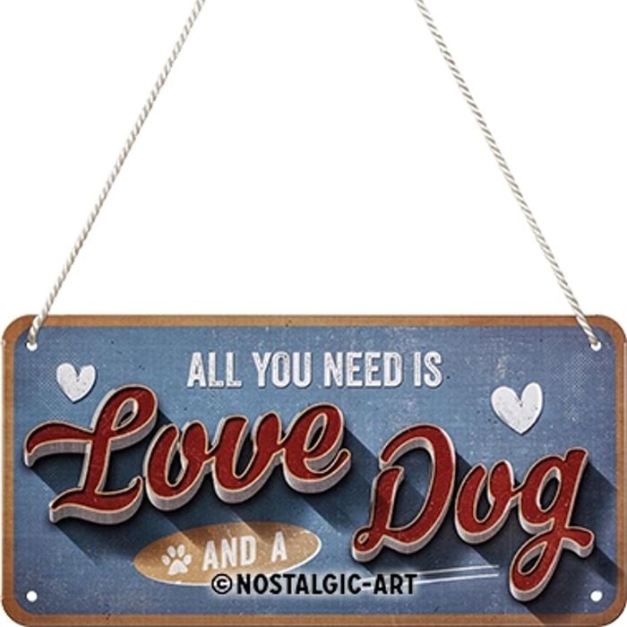 Nostalgic-Art Hanging Sign Love Dog