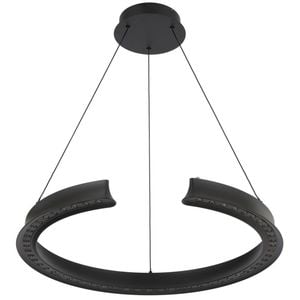 Telbix Lucid Modern Pendant Hanging Lamp Light Aluminium Metal Pvc Black Matte