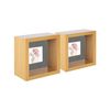 Nicola Spring 3D Deep Box Photo Frames - 4 x 4" with 2 x 2" Mount - Light Wood - Pack of 5