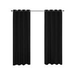 Windoware 240 x 223cm Jet Black Multi Eyelet Blockout Curtain - 1 Pack